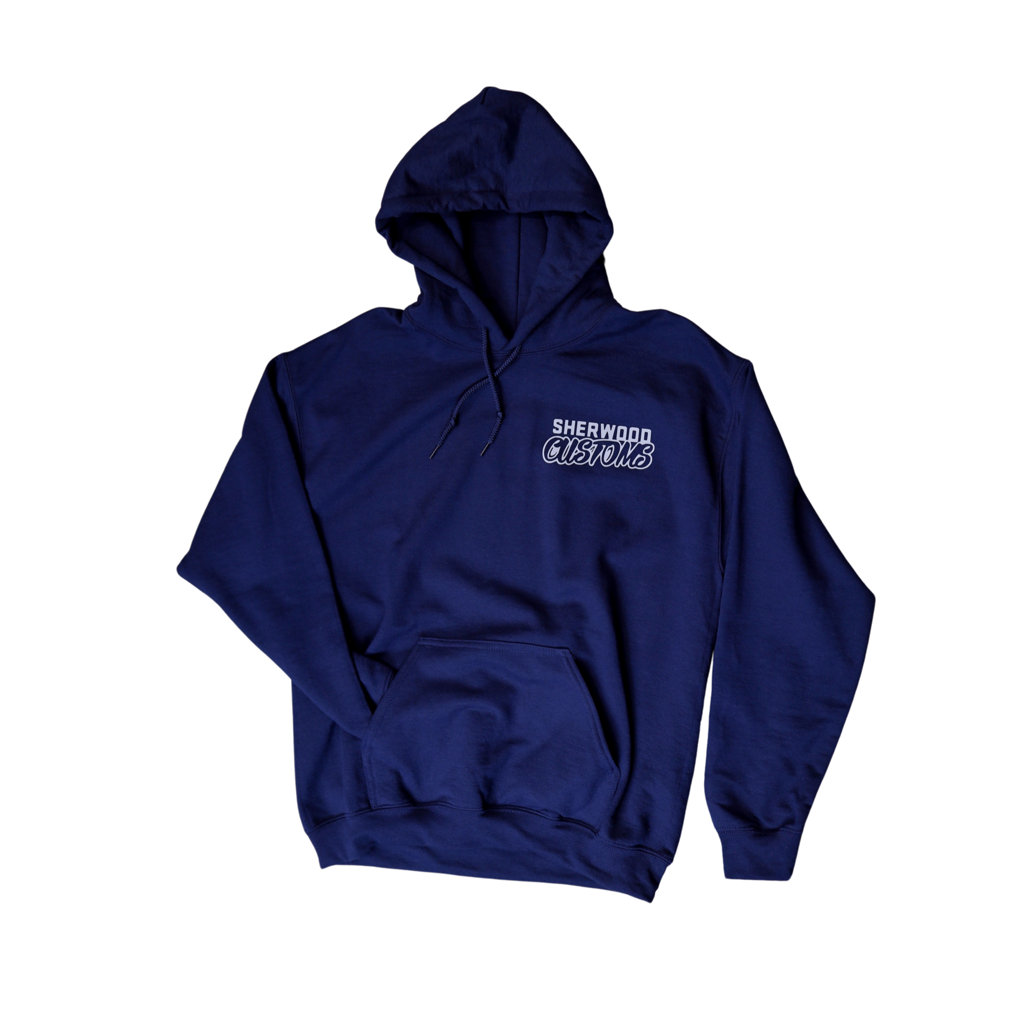 Sherwood Customs Navy with Grey Logo Pullover Hoodie