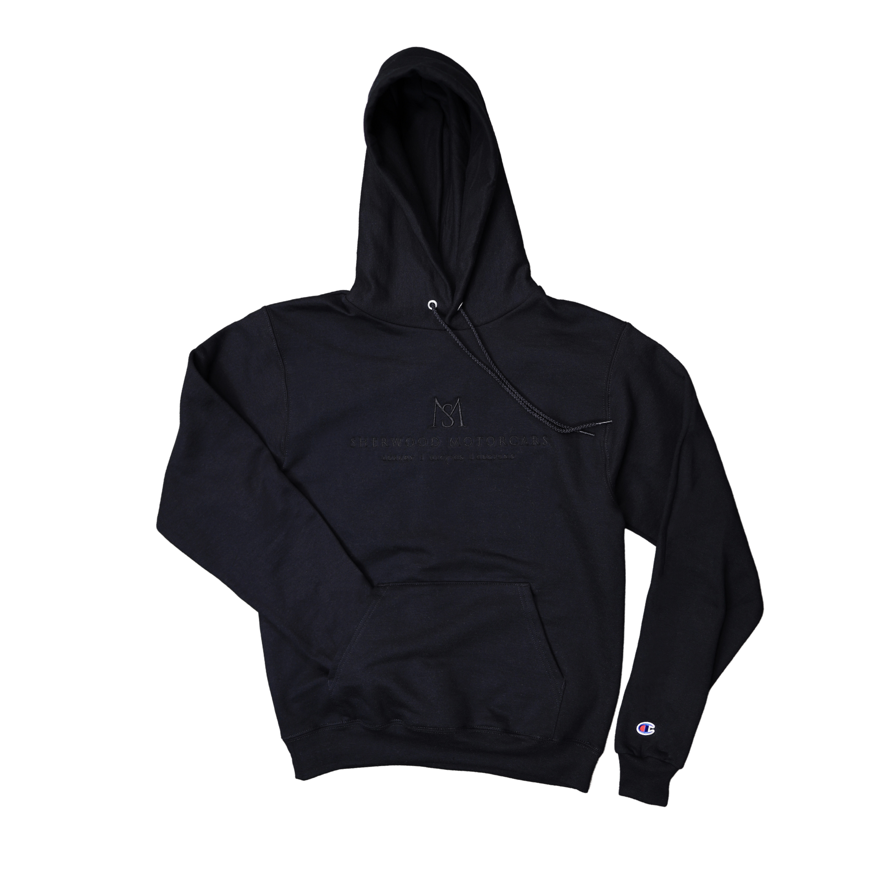 Sherwood Motorcars Black Embroidered Thread Match Hoodie