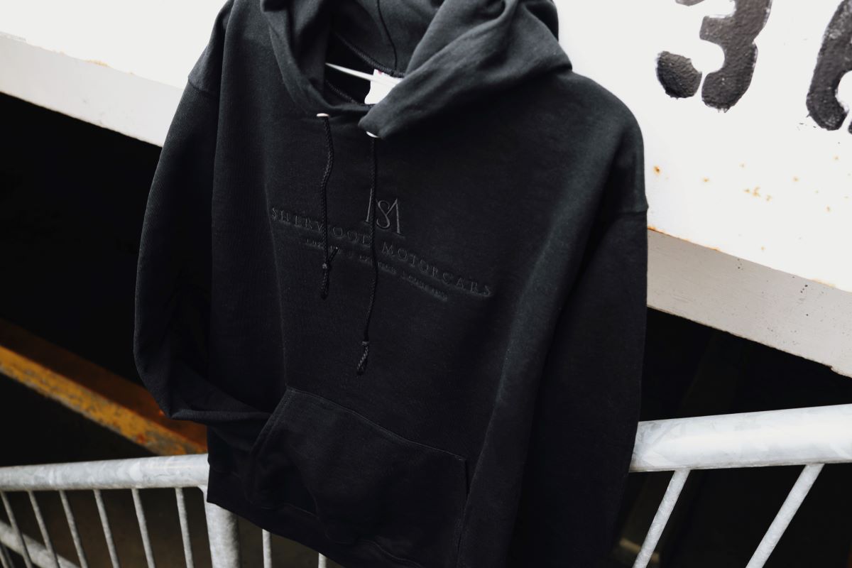 Sherwood Motorcars Black Embroidered Thread Match Hoodie