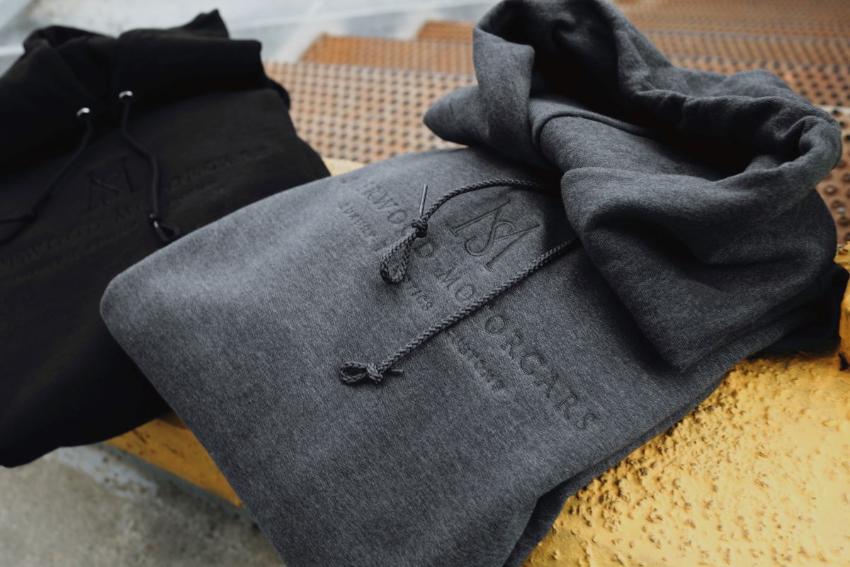 Sherwood Motorcars Grey Embroidered Thread Match Hoodie