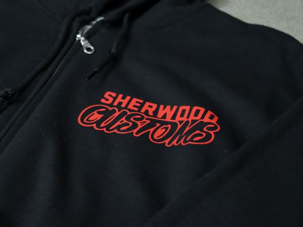 Sherwood Customs Navy with Grey Logo Zip Hoodie